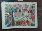 Schoolplaat "de grote markt fe Ouddrecht" 85 x 65, Ophalen, Stad- en Dorpsgezichten