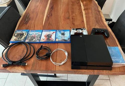Playstation 4 console incl 2 controllers, kabels en games, Spelcomputers en Games, Spelcomputers | Sony PlayStation 4, Gebruikt