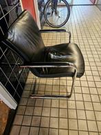 4 chroom lederen stoelen, Huis en Inrichting, Stoelen, Chroom, Gebruikt, Zwart, Ophalen of Verzenden