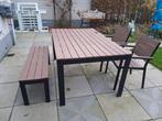 Tuinset met bank & 2 stoelen., Tuin en Terras, Tuinsets en Loungesets, Ophalen, 4 zitplaatsen, Kunststof, Gebruikt