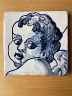 Handbeschilderde tegel Engelen hoofd Portugees Azulejos, Ophalen of Verzenden