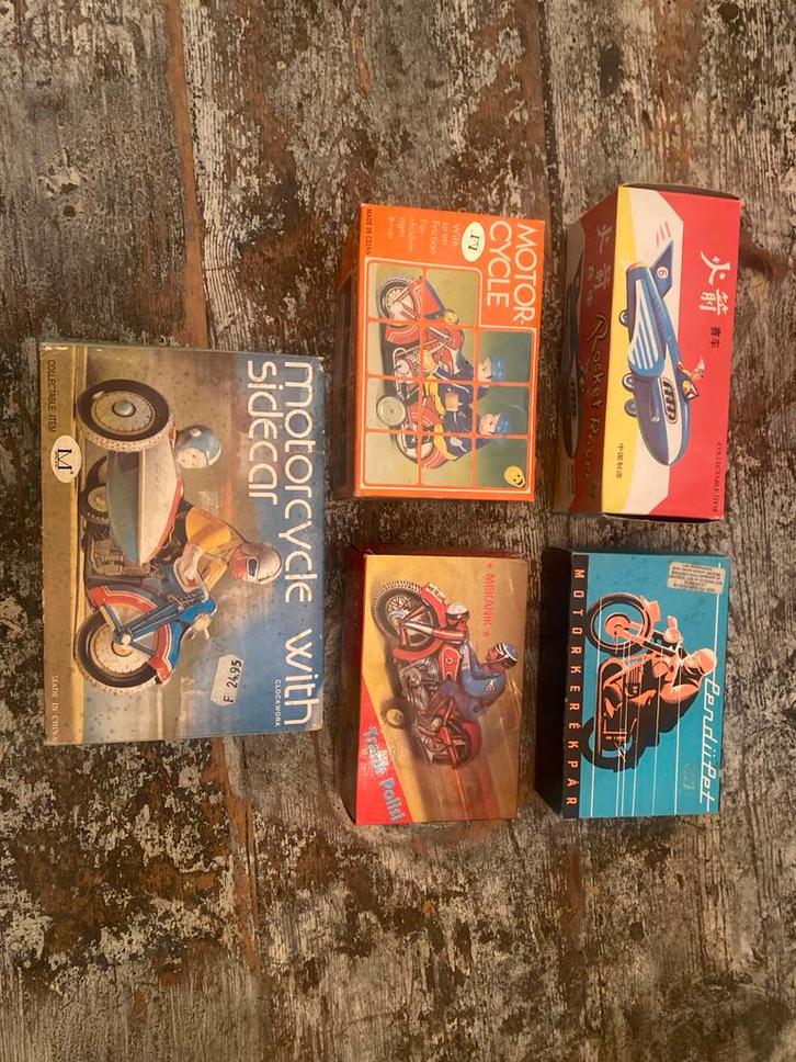 Vintage Motorfiets Speelgoed Collectie, Antiek en Kunst, Antiek | Speelgoed, Ophalen