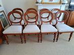 Set van 8 stuks Mahonie Balloon Backs eetkamerstoelen, Antiek en Kunst, Ophalen