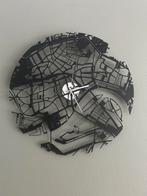 Wandklok (platte grond rotterdam) van urban fabric, Ophalen, Zo goed als nieuw