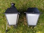 Grote metalen lantaarn (50cm) tuin E27  lamp 220V, Ophalen, Gebruikt, Staande lamp, Netvoeding
