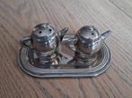 Zilverkleurige mini peper en zout stel., Ophalen of Verzenden