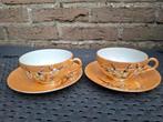 Set van 2 kopjes +schotels + eierdoppen Herford, Ophalen of Verzenden, Nieuw, Porselein, Kop en/of schotel