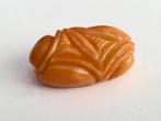 Antieke broche butterscotch amber, Ophalen of Verzenden, Zilver, Broche, Met edelsteen