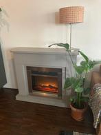 Mooie grijze schouw met verwarming, Huis en Inrichting, Ophalen, Zo goed als nieuw, Elektrische haard