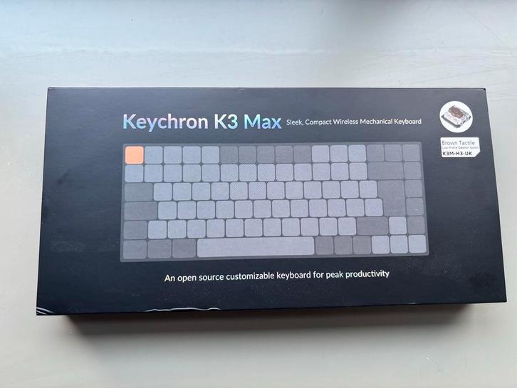Keychron K3 Max ISO - Gateron Brown - Low Profile, Computers en Software, Toetsenborden, Zo goed als nieuw, Overige indelingen