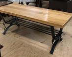 Eiken houten salontafel giet ijzeren onderstel, Huis en Inrichting, Tafels | Salontafels, Ophalen, Onbekend, Onbekend, Onbekend