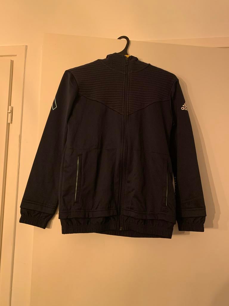 Adidas Trainingsjack blauw, Ophalen of Verzenden, Zo goed als nieuw, Jongen of Meisje, Trui of Vest