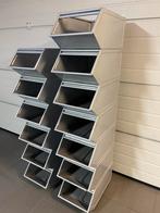 13 metalen magazijnbakken / grijpbakken, Ophalen, Gebruikt