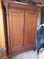Oud antieke vintage bewerkte donkere bruine kast niet gratis, Ophalen