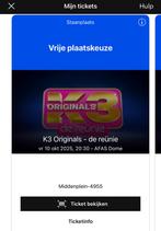 2 kaarten | K3 orginals | de reünie | vrijdag 10 oktober, Tickets en Kaartjes, Twee personen