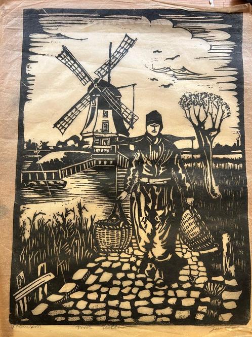 6 houtsneden Jac de Beer (1888-1946), Antiek en Kunst, Kunst | Schilderijen | Klassiek, Ophalen of Verzenden