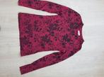 Rood shirt met zwarte print, Cotton Club, maat S, Ophalen of Verzenden, Zo goed als nieuw, Lange mouw, Maat 36 (S)
