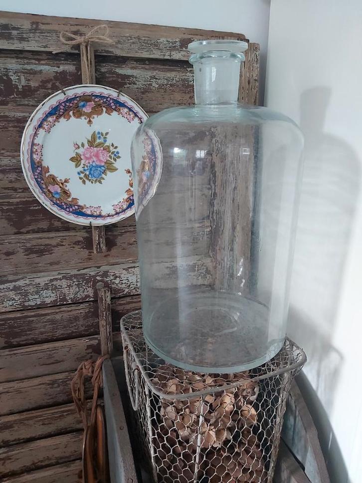 Hele grote XXL antiek brocante apothekerfles apothekerspot., Huis en Inrichting, Woonaccessoires | Vazen, Zo goed als nieuw, Ophalen of Verzenden