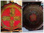 Rond groot dienblad venetiaans florentijns barok Italy 2x, Antiek en Kunst, Ophalen of Verzenden