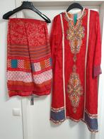 Maat M Rood katoen geborduurde Indiase kurta kameez dupetta, Kleding | Dames, Maat 38/40 (M), Overige typen, Ophalen of Verzenden