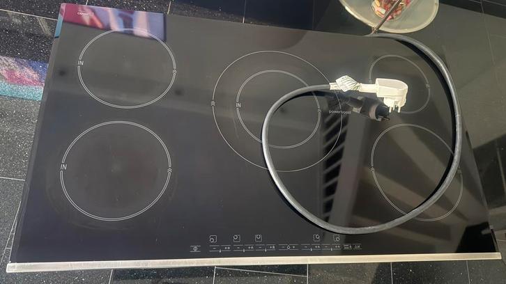 Bosch 5 pots inductie kookplaat 90 cm in goeie staat, Witgoed en Apparatuur, Kookplaten, Gebruikt, Inbouw, Inductie, 5 kookzones of meer