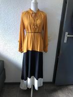 Maat M - Lange jurk met ceintuur- 3 kleurige, Maat 38/40 (M), Overige kleuren, Ophalen of Verzenden, Zo goed als nieuw
