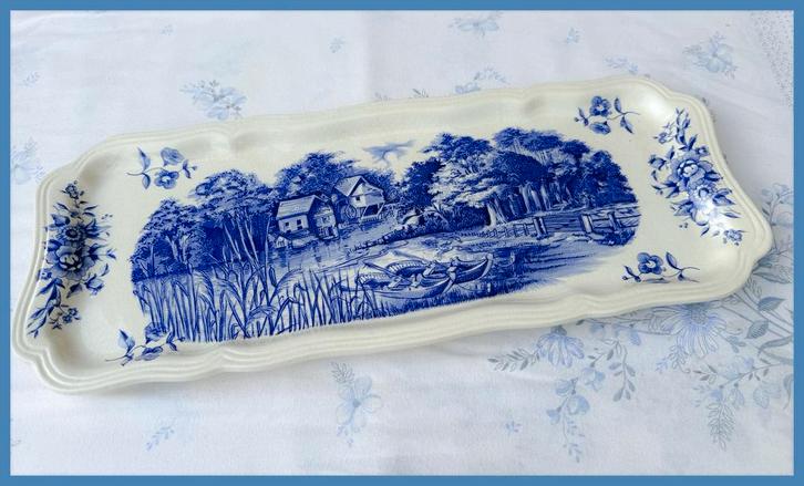 Brocante landelijke Franse cakeschaal schaal hightea servies, Antiek en Kunst, Antiek | Servies los, Ophalen of Verzenden