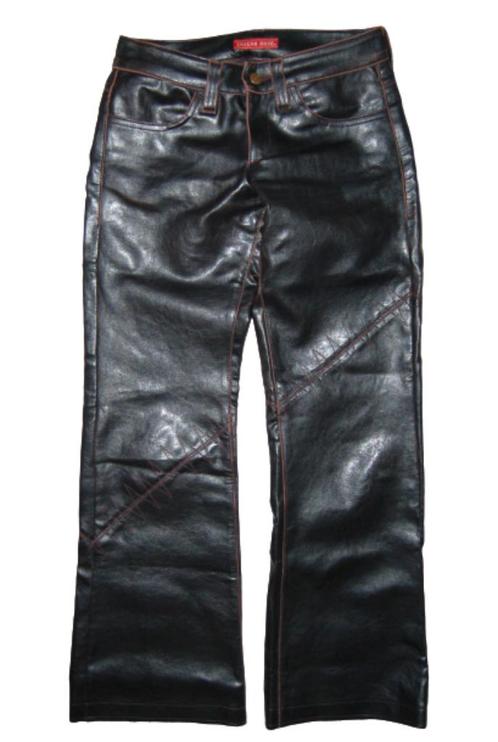 INDIAN ROSE faux leather broek, pantalon, bruin/zwart Mt. XS, Kleding | Dames, Broeken en Pantalons, Zo goed als nieuw, Maat 34 (XS) of kleiner