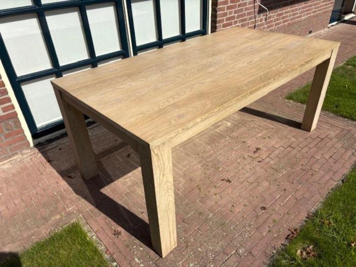eettafel eiken greywash 190 x 100 x 78,5, Huis en Inrichting, Tafels | Eettafels, Gebruikt, 50 tot 100 cm, 150 tot 200 cm, Vijf personen of meer
