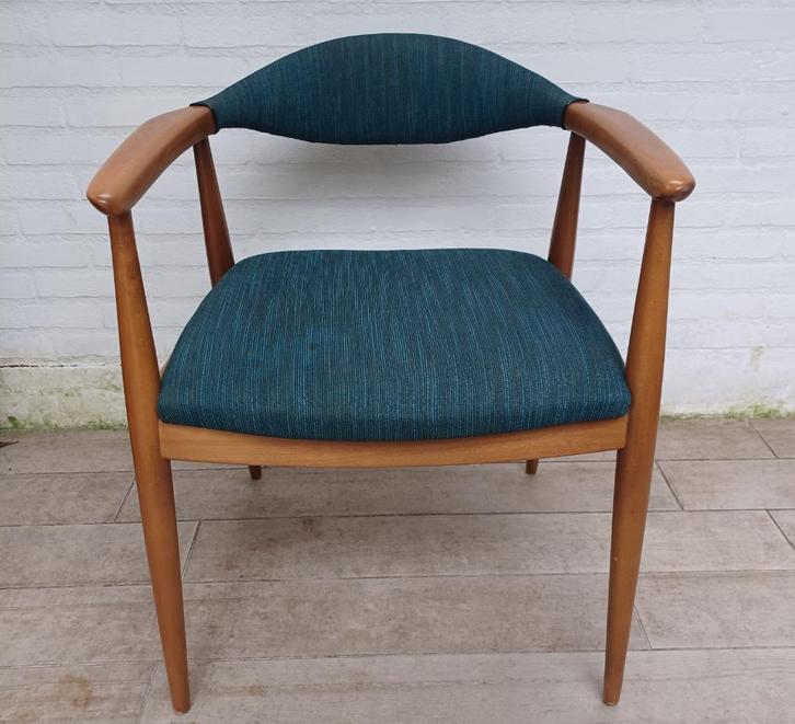 Vintage design fauteuil Mid 20th Century model Casala, Huis en Inrichting, Fauteuils, Gebruikt, Hout, Stof, 50 tot 75 cm, 75 tot 100 cm