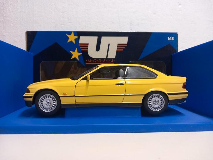 BMW 3 serie coupe yellow UT Models metal 1:18 KRD, Hobby en Vrije tijd, Modelauto's | 1:18, Zo goed als nieuw, Auto, UT Models