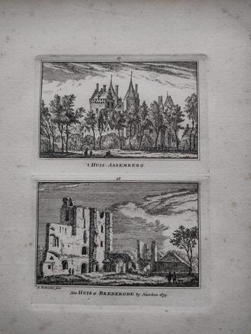 047/048 Heemskerk huis Assumburg en Brederode Gravure dl 3 beschikbaar voor biedingen