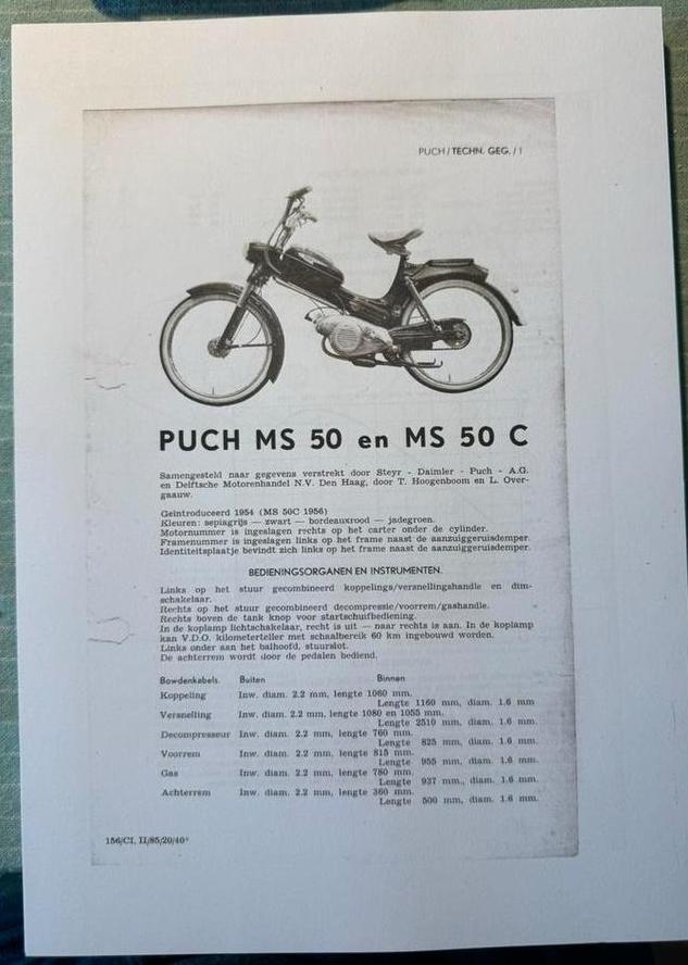 Werkplaatsinstructies Puch MS50 MS50c in kopie, Verzenden, Zo goed als nieuw
