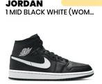 Nike Air Jordan 1 Mid Black White dames maat 40 leer!, Kleding | Dames, Schoenen, Ophalen of Verzenden, Zo goed als nieuw, Zwart