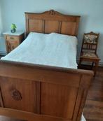 Bed, twijfelaar, antiek, eiken, prinsessenbed?, Huis en Inrichting, Slaapkamer | Bedden, Ophalen, Gebruikt, 190 cm of minder, Twijfelaar