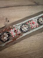 Zwart lint met pailletten in bloemvorm, Hobby en Vrije tijd, Naaien en Fournituren, Ophalen of Verzenden, Nieuw, Lint, Band of Elastiek