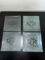 Sushi bordjes - set van 4 - bamboe gravering, Ophalen of Verzenden