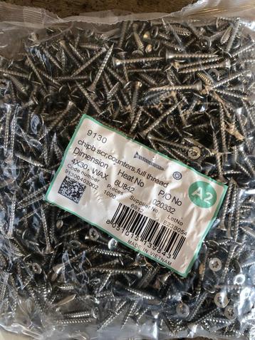 RvS schroeven 4x30 torx beschikbaar voor biedingen