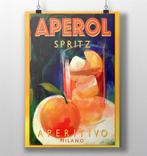 Aperol Spritz Poster Vintage Italiaanse Cocktail Print, Ophalen of Verzenden