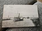 Brielle havenhoofd met boot 1908, Ophalen of Verzenden