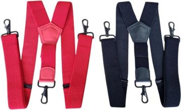 Duo Pack Bretels Zwart-Rood Met 3 stevige Karabijnhaken Voor beschikbaar voor biedingen