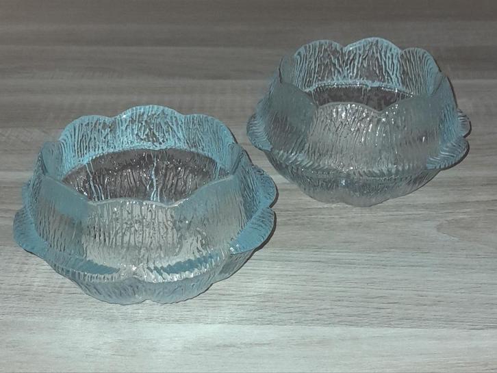 Holmegaard Aqua Wave schalen set van 2 - Per Lütken, Antiek en Kunst, Antiek | Glas en Kristal, Ophalen of Verzenden