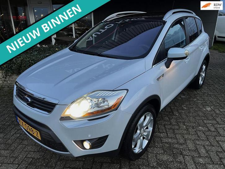 Ford Kuga 2.5 Titanium PEARL WHITE ECC/CRUIS/NAV/PANO APK+NA, Auto's, Ford, Particulier, Te koop, Kuga, 4x4, ABS, Airbags, Airconditioning