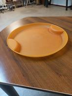 Retro Vintage Oranje Dienblad - Merk Picnic, Ophalen of Verzenden, Gebruikt, Rond, Kunststof
