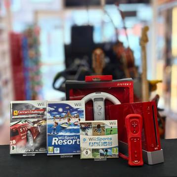 Nintendo Wii Spelcomputer | Rood | Incl: 3 Games - In Zeer N beschikbaar voor biedingen
