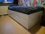 IKEA Brimnes bedframe + Lönset lattenbodem, Ophalen, Wit, Tweepersoons, Zo goed als nieuw