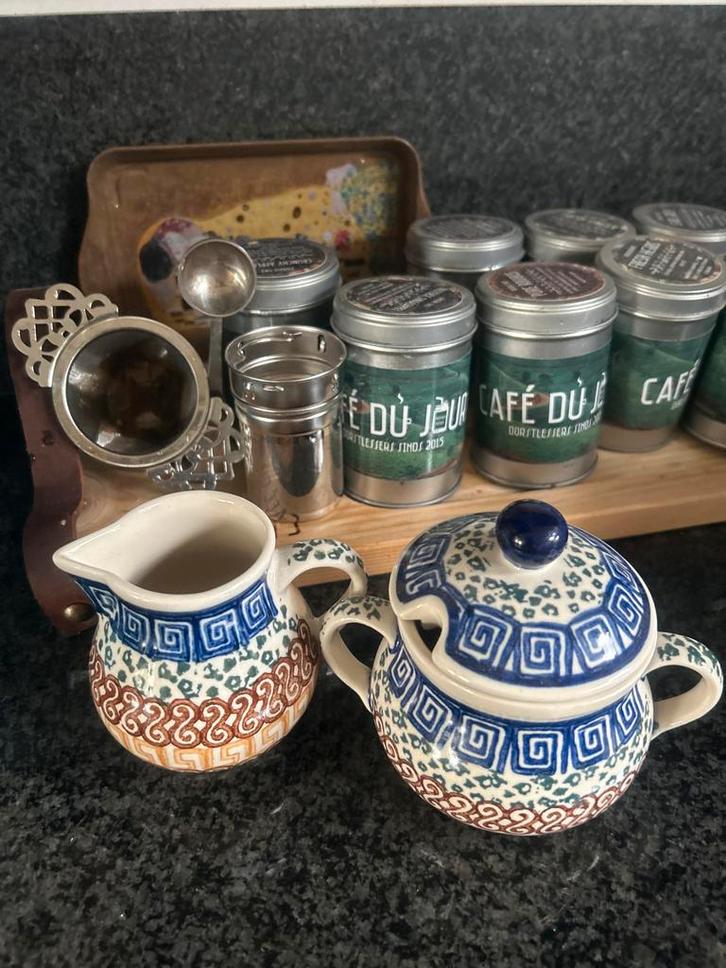 Bunzlau Castle Melkkannetje en Suikerpot, Antiek en Kunst, Antiek | Keukenbenodigdheden, Ophalen of Verzenden