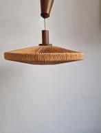 Vintage grote Temde Design hanglamp sisal - teak - mooi!, Huis en Inrichting, Lampen | Hanglampen, Ophalen of Verzenden, Zo goed als nieuw