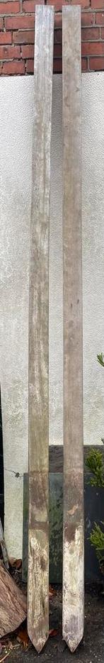 2 Hardhouten Palen 9x9x300cm ZGAN, Palen, Ophalen of Verzenden, Zo goed als nieuw, Hardhout