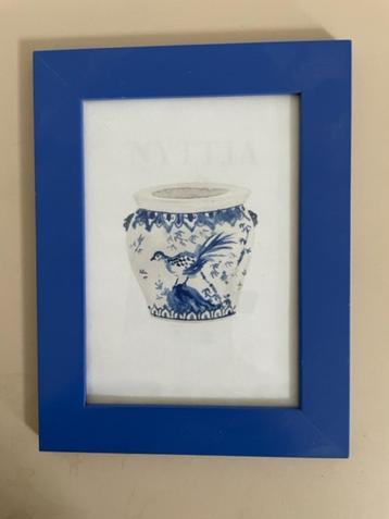 Aquarel / tekening van Delfts Blauwe vaas.  beschikbaar voor biedingen